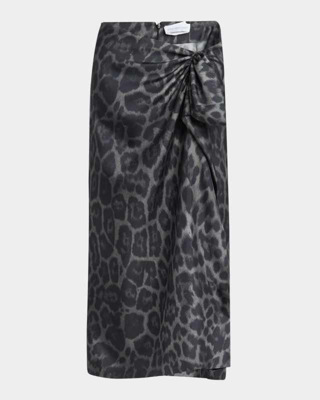 Leopard Gathered Skirt